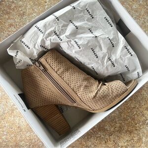 Report Spring Ankle Booties-zips on inside-comfortable spring shoes-3.5” heel